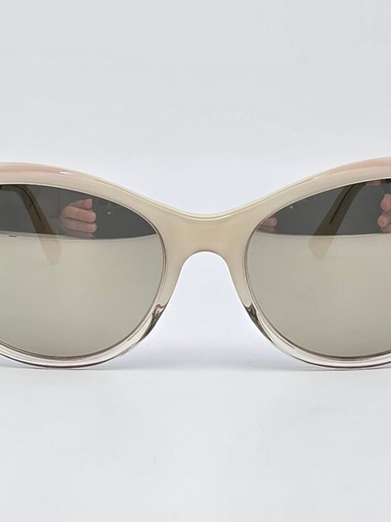 Shauns Alisa Snow to Crystal Frame Silver Mirror Lens Cat Eye Sunglasses w/ Case main image 13